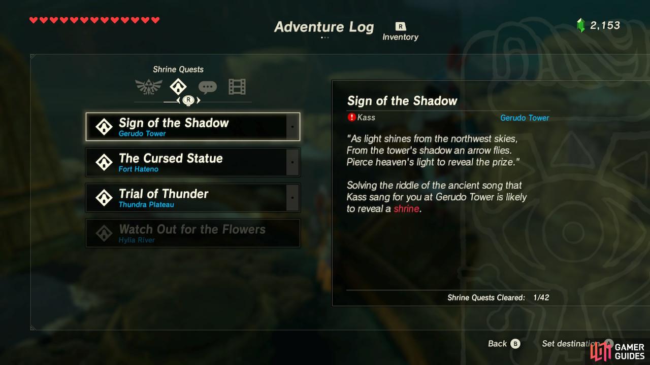 It seems we have to do something about the sun's shadow to unlock a hidden Shrine