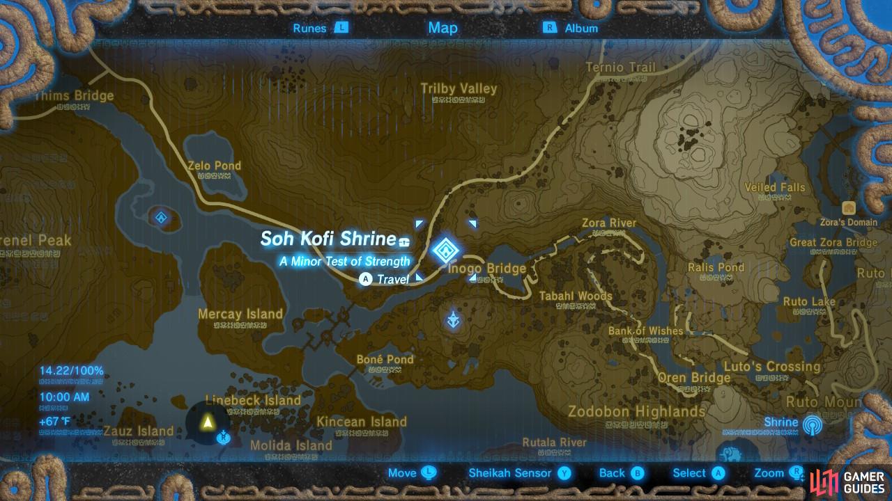 Here is the location of the Soh Kofi Shrine