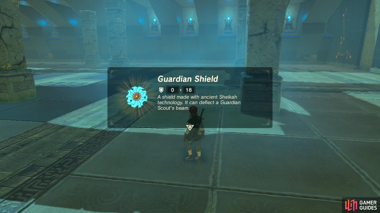The Guardian Scout will drop whatever weapons and shields it had. You can take them.