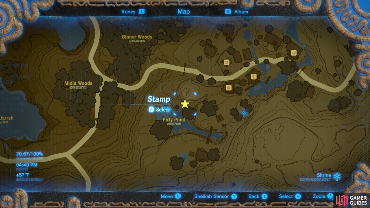 Here is the specific location in Hateno Village