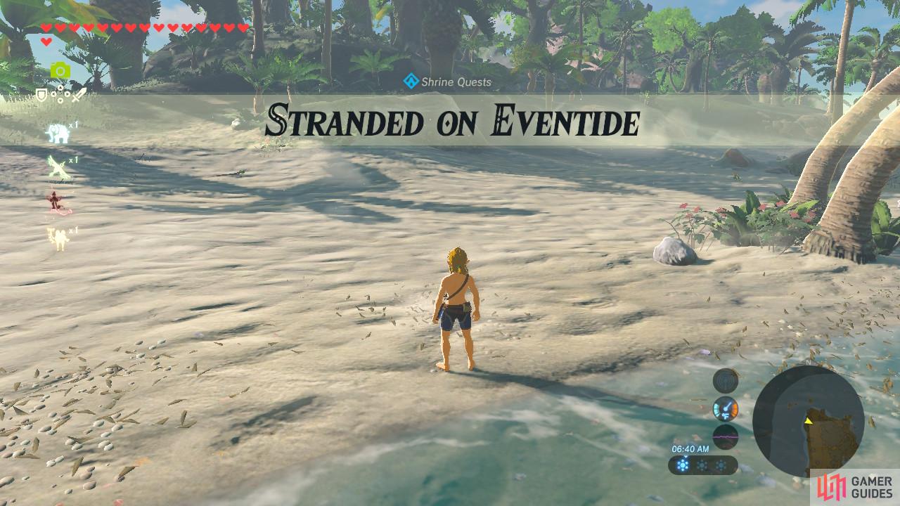 Once this Shrine Quest is activated, you will lose all of your items except your key items and your Sheikah Slate