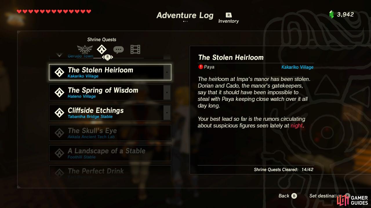 the Shrine Quest itself is not too long but does have a boss fight.