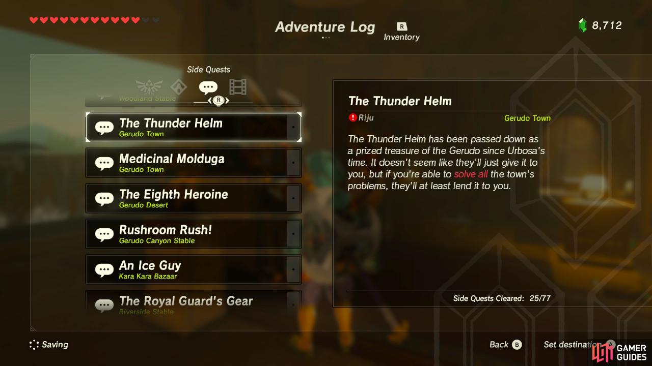 This sidequest is basically an umbrella sidequest requiring you complete other tasks