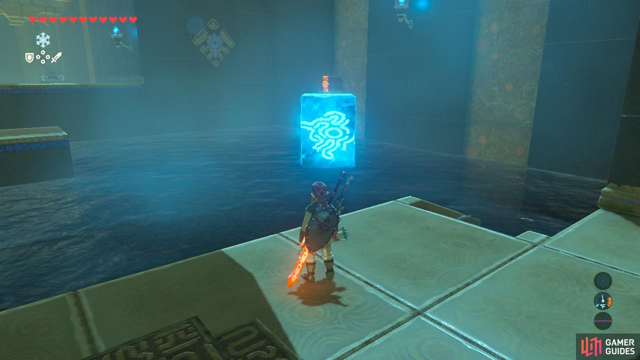 Use an ice cube to lift up this chest since it won't respond to Magnesis