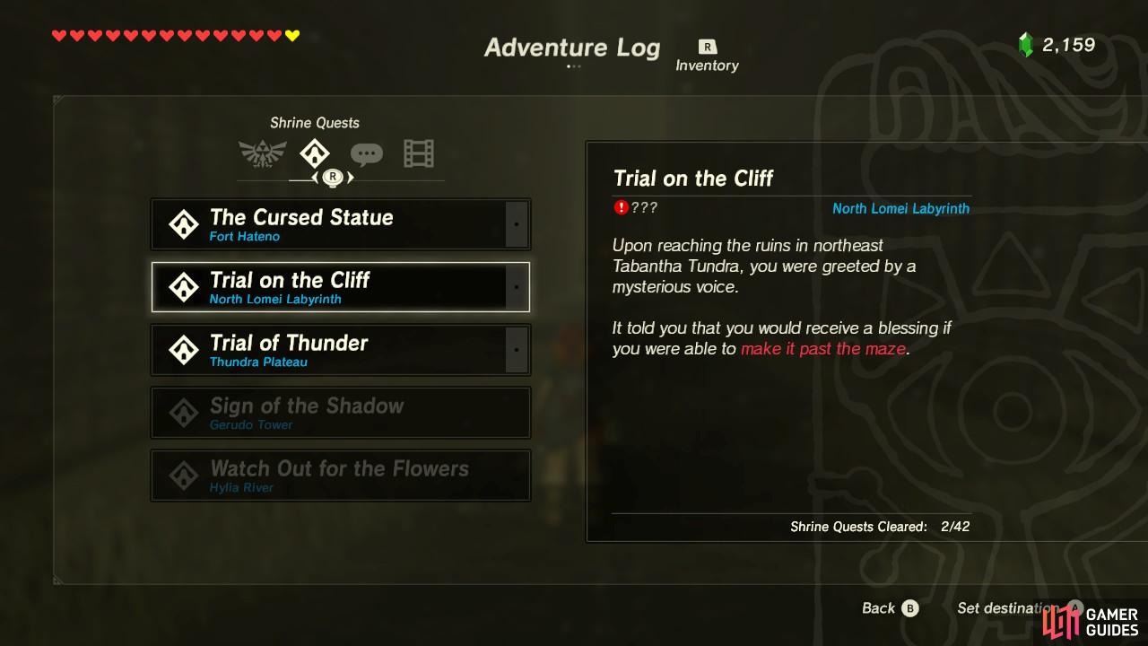 Complete this to get to the Shrine