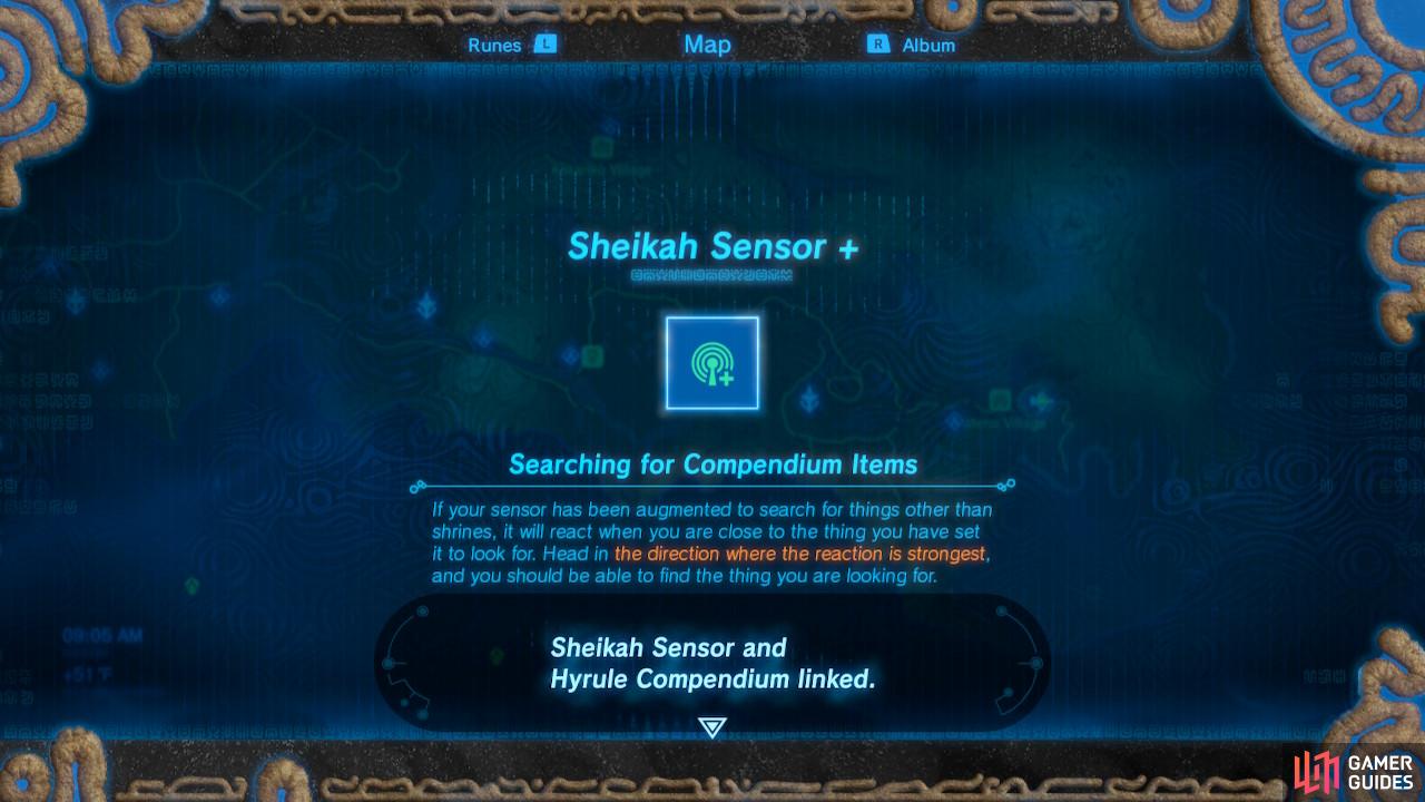 Upgrading your Sheikah Sensor will trigger another sidequest