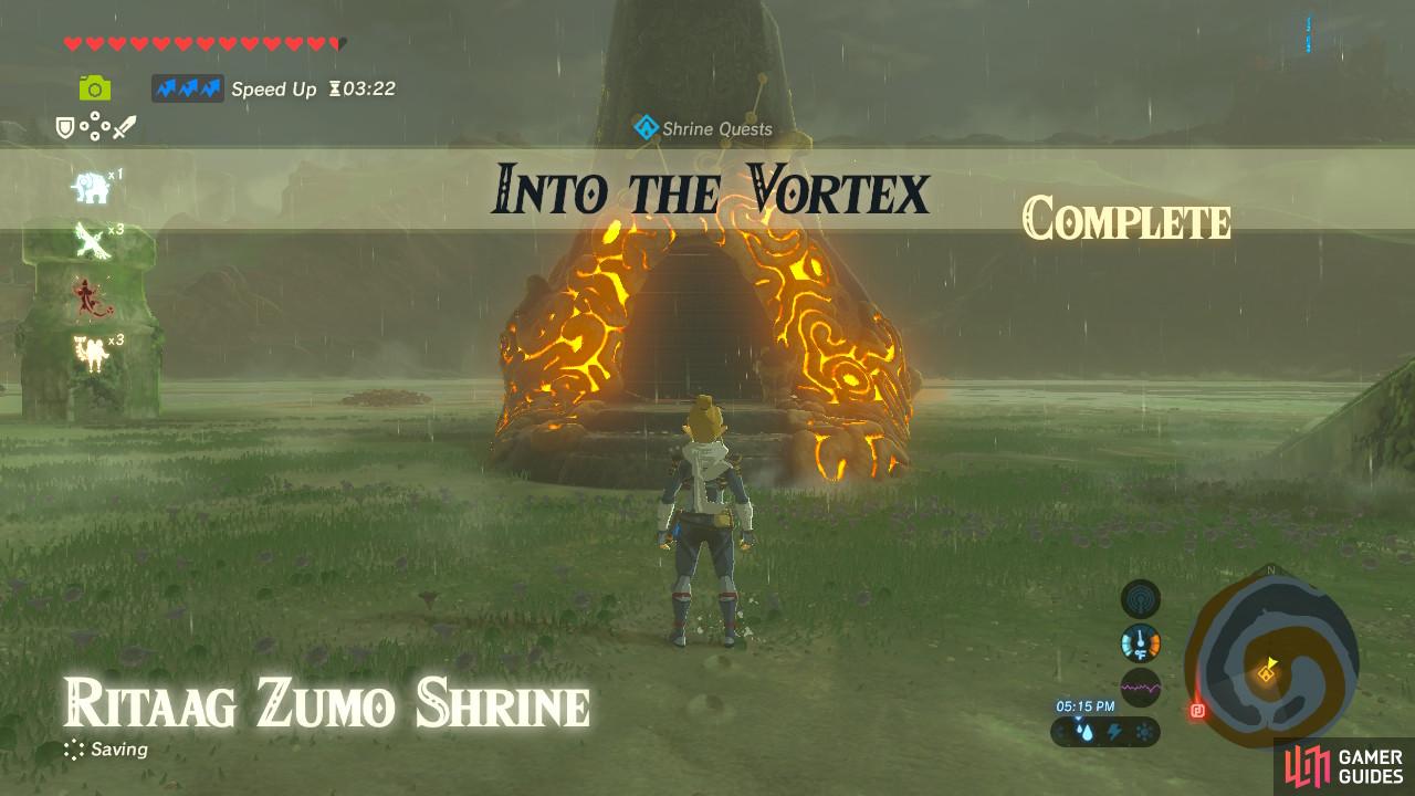 The Shrine Quest will complete after the cutscene