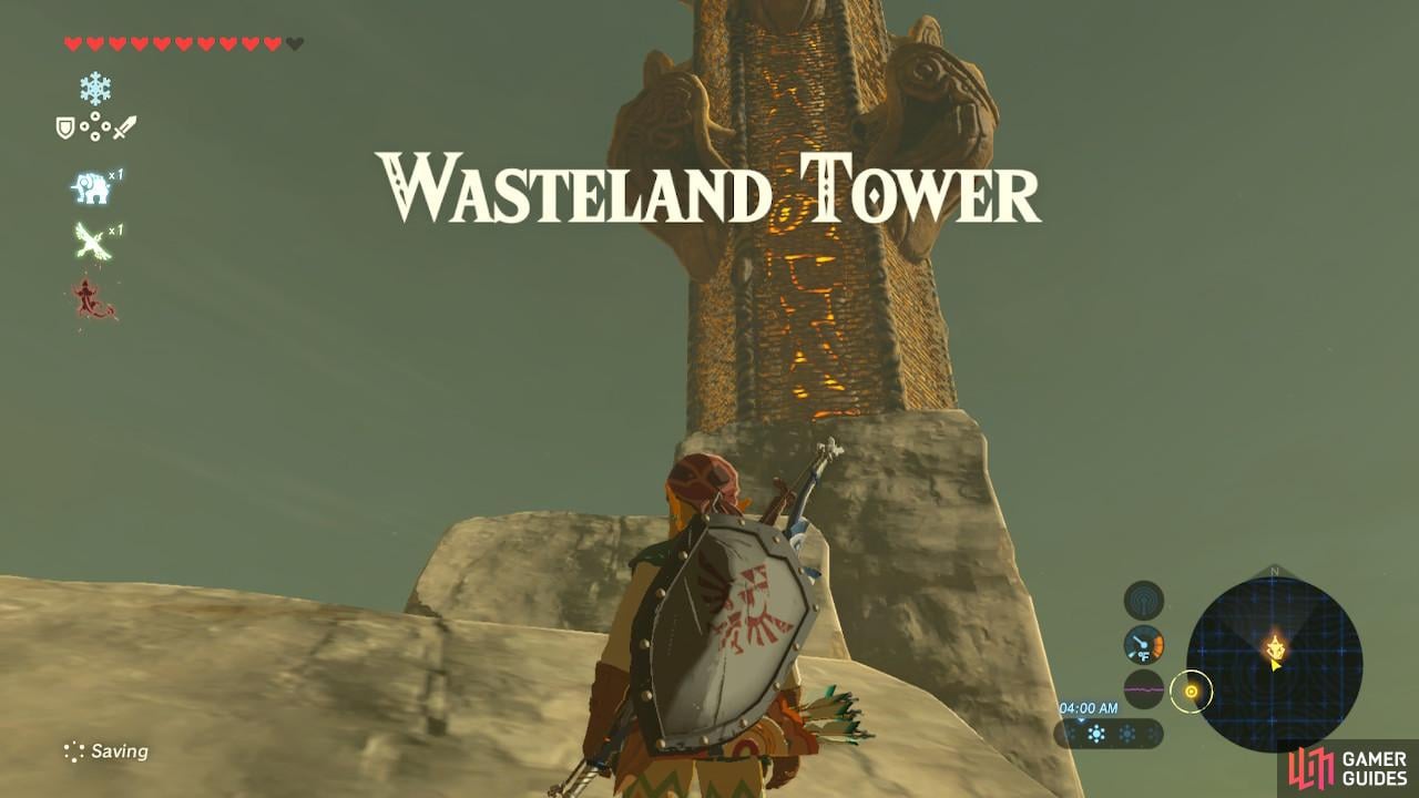 The Wasteland Tower is, fittingly enough, in a pool of toxic who-knows-what.