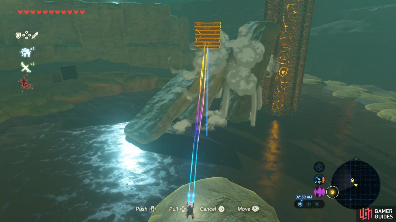Knock over these rocks as shown