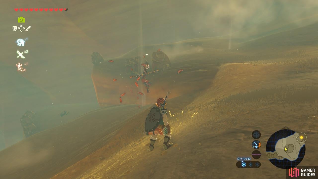 This Yiga is holding a bow and will try to stay far away from us