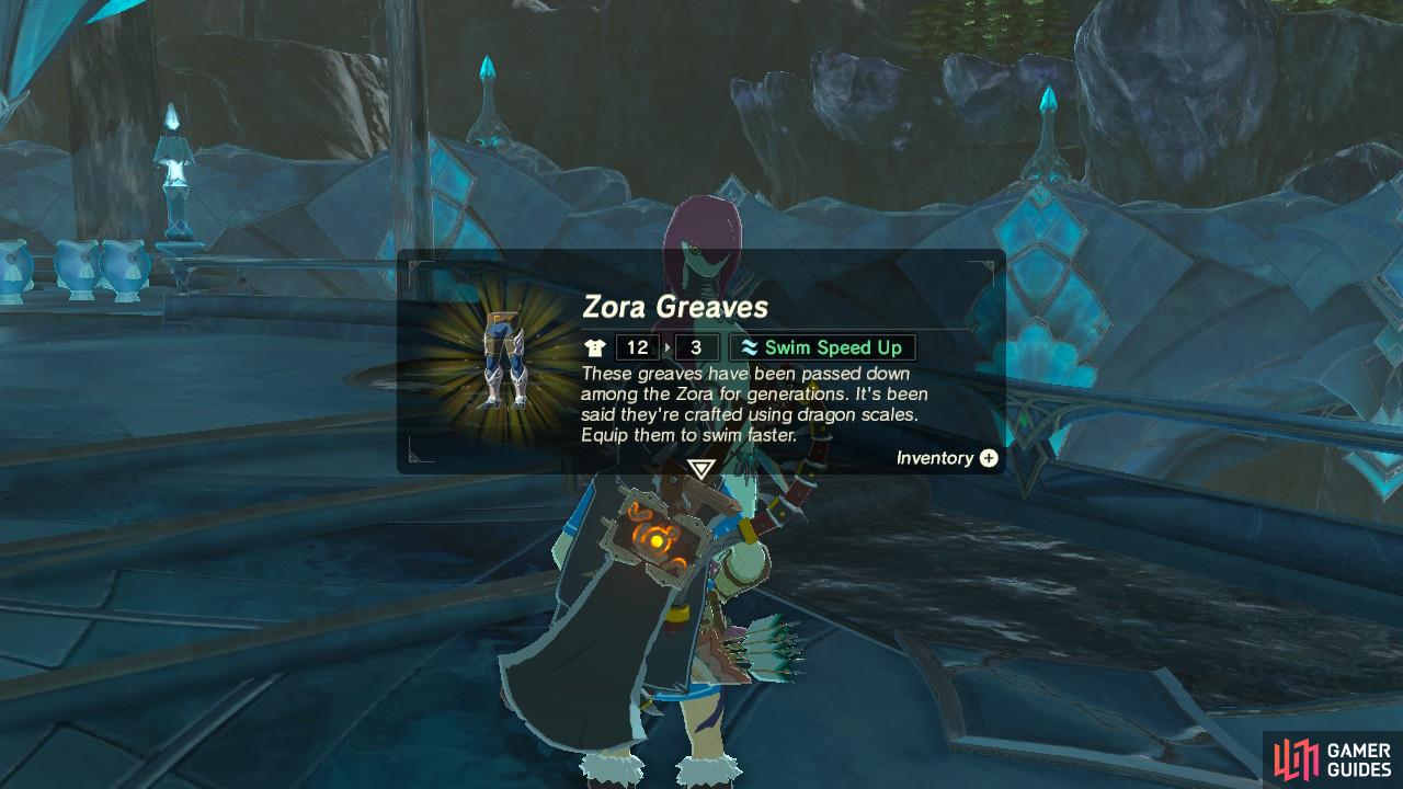This sidequest is valuable because it gives you the Zora Greaves