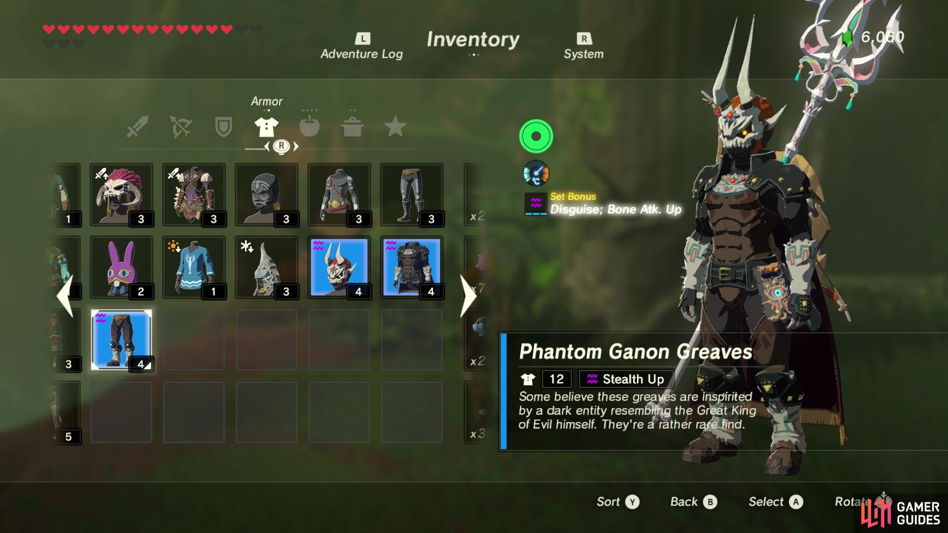 The full Dark Armor Phantom Ganon set.
