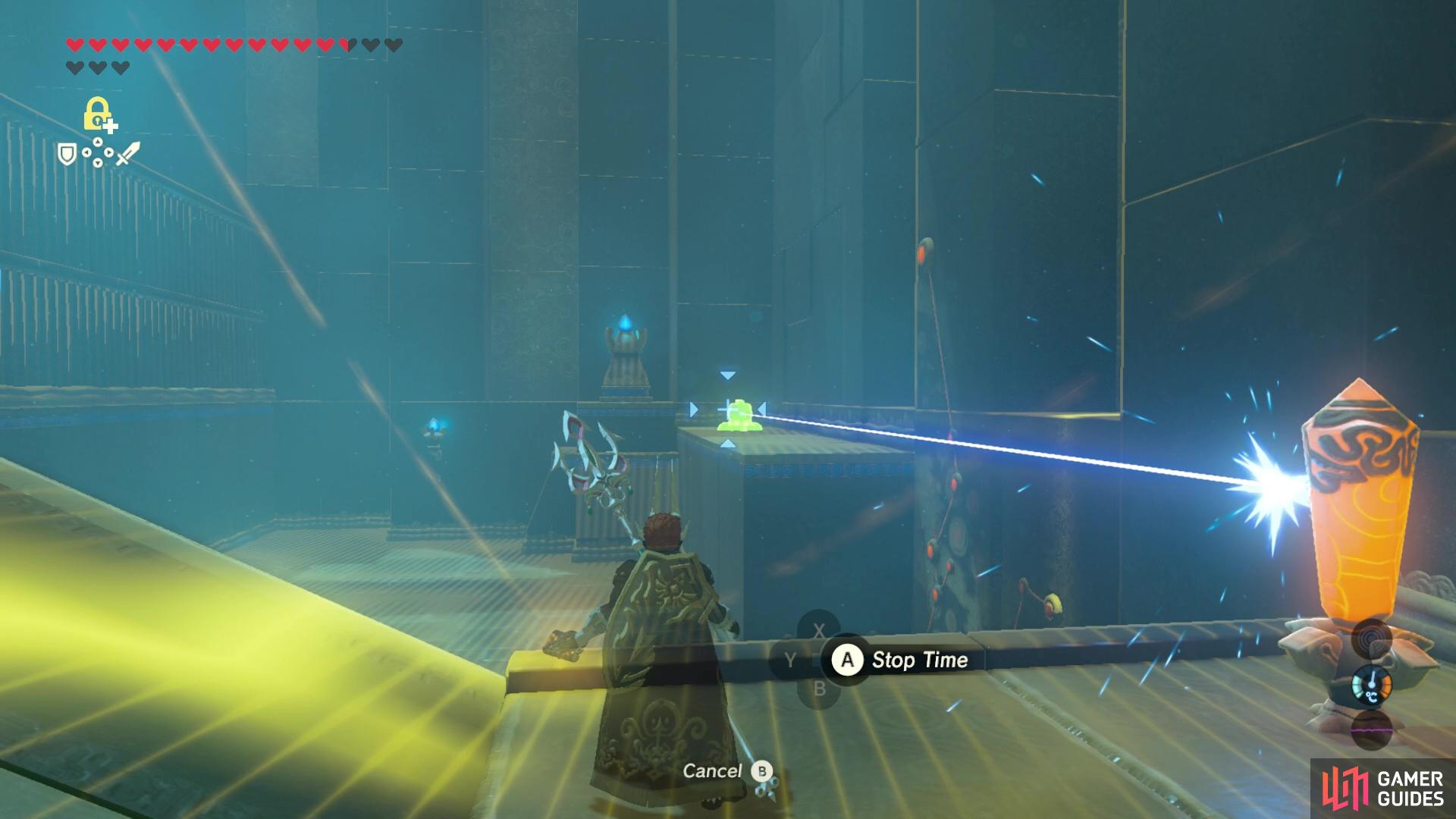 Use Stasis to temporarily disable the laser