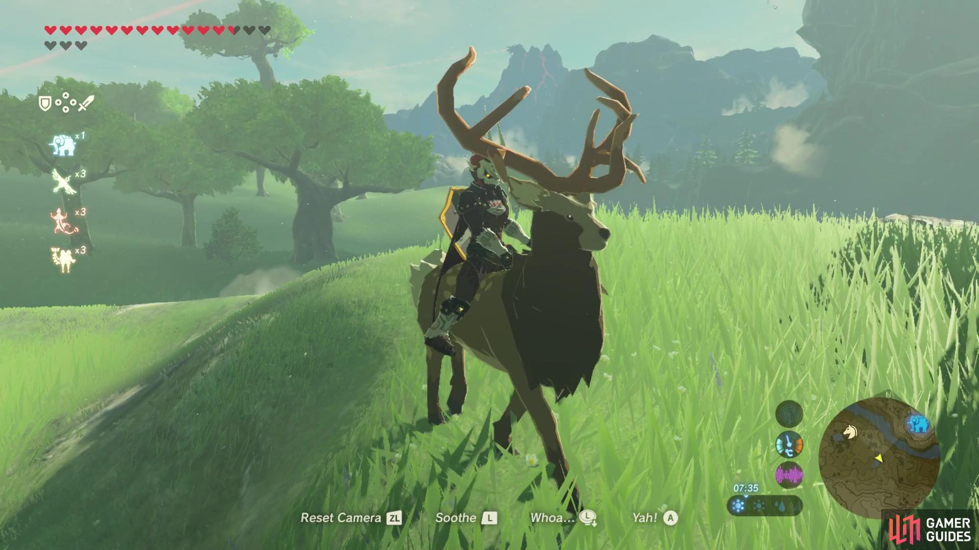 The goal of this shrine quest is to mount a Stag