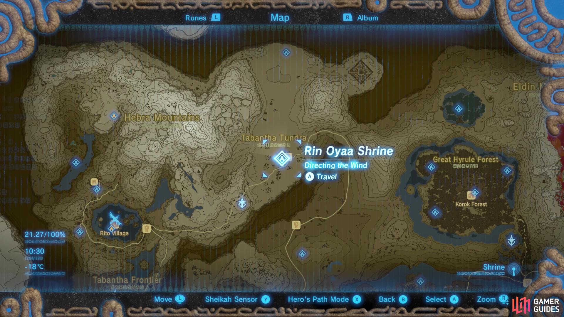 Rin Oyaa Shrine is found near Snowfield Stable