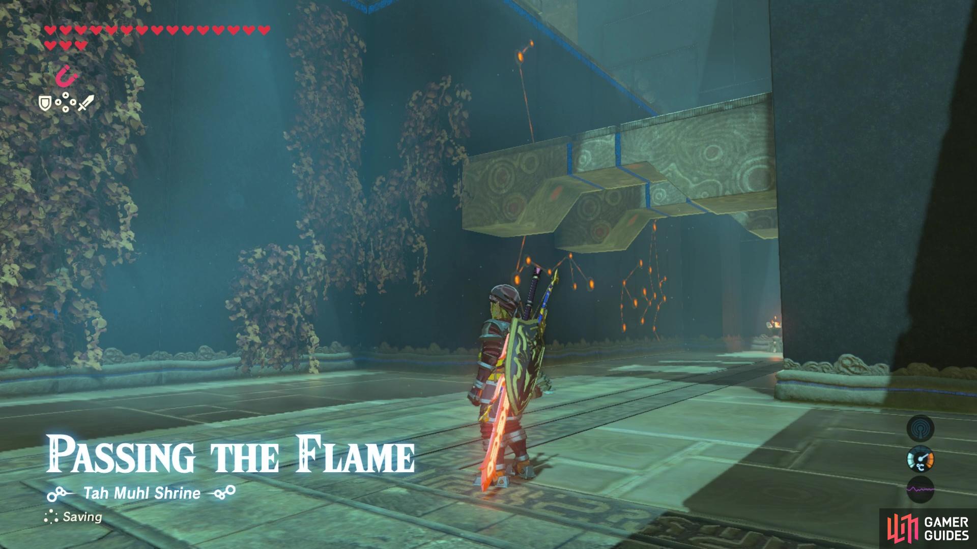 the aim of the game is to use flames to burn ivy and to reveal secrets throughout the shrine. 