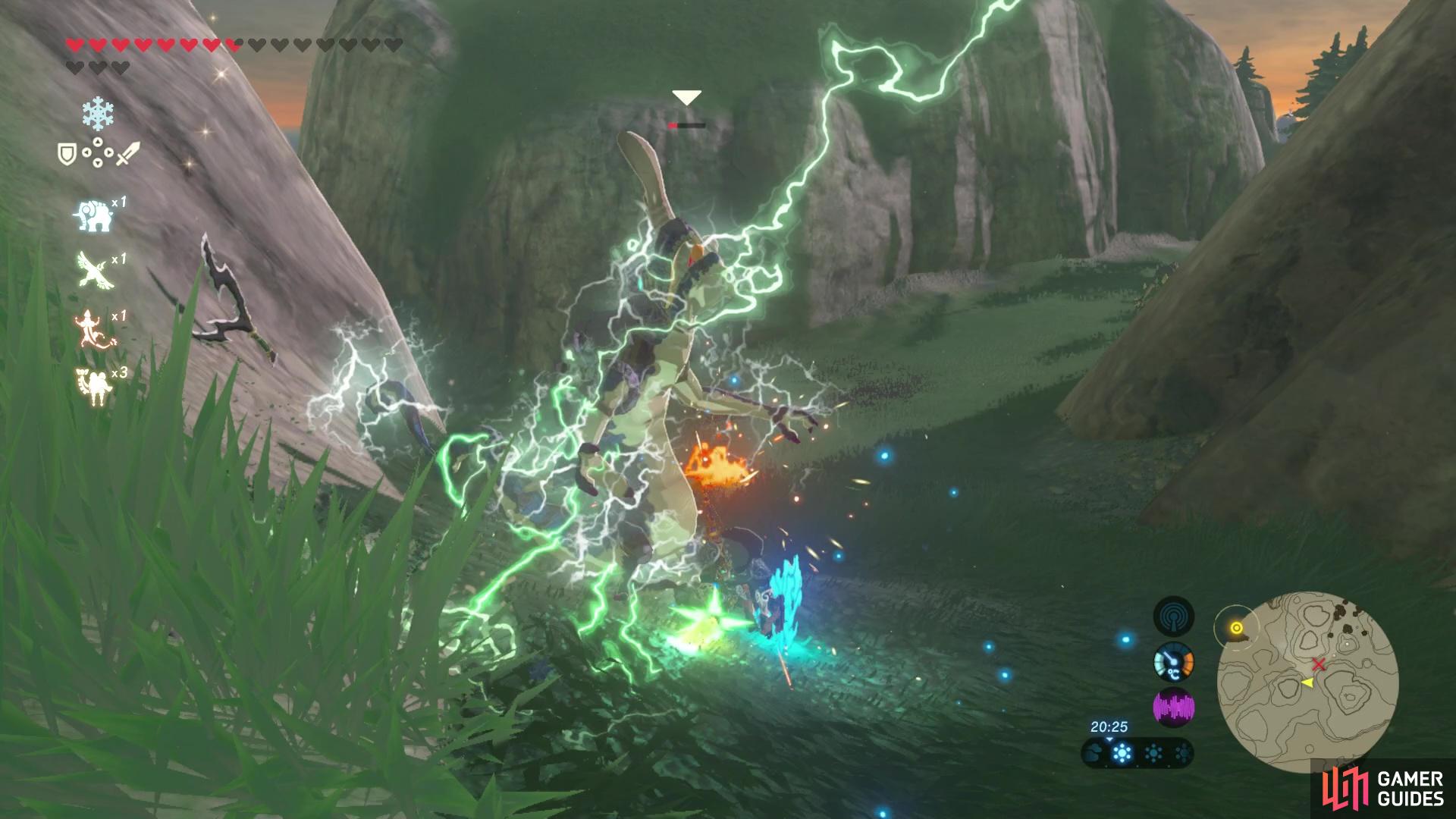Lightning damage stuns enemies and makes them drop their metal weapons!