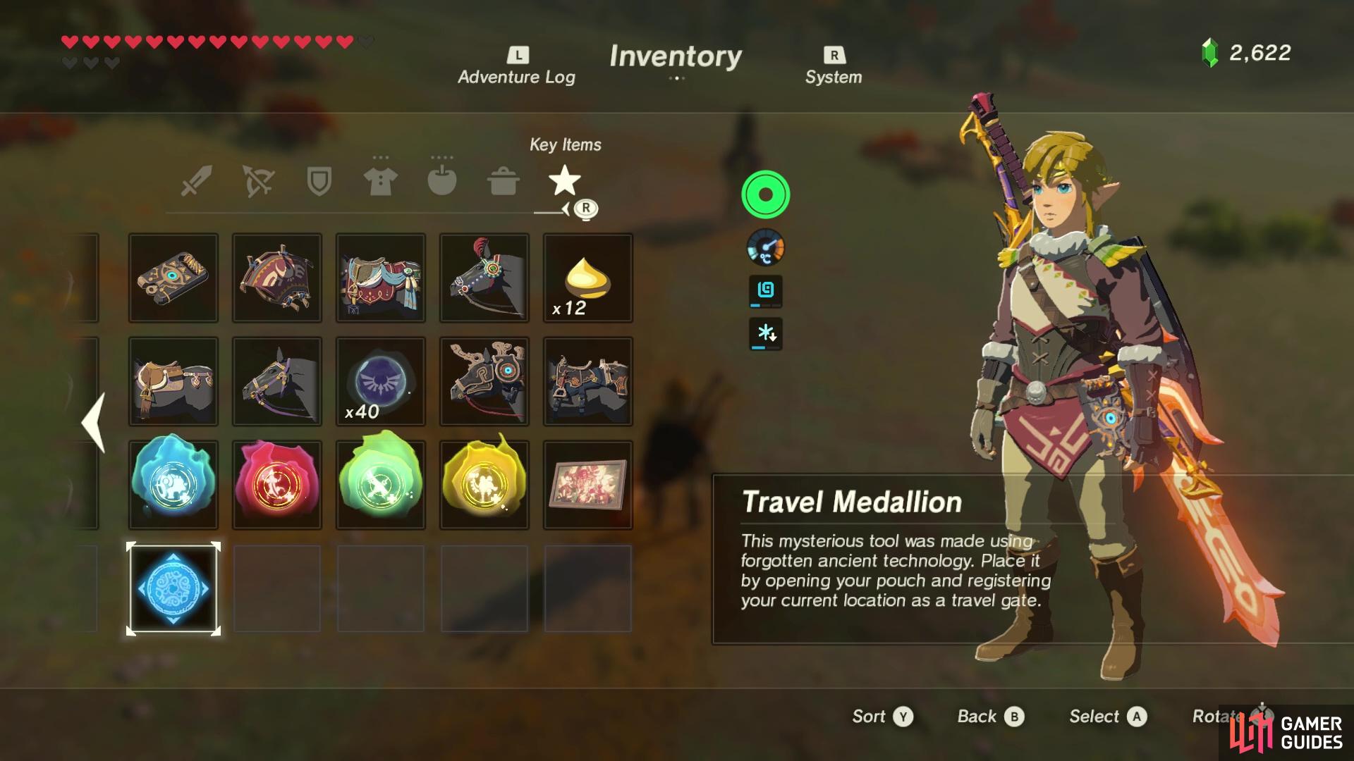 Youll find the travel medallion in your key items inventory. 
