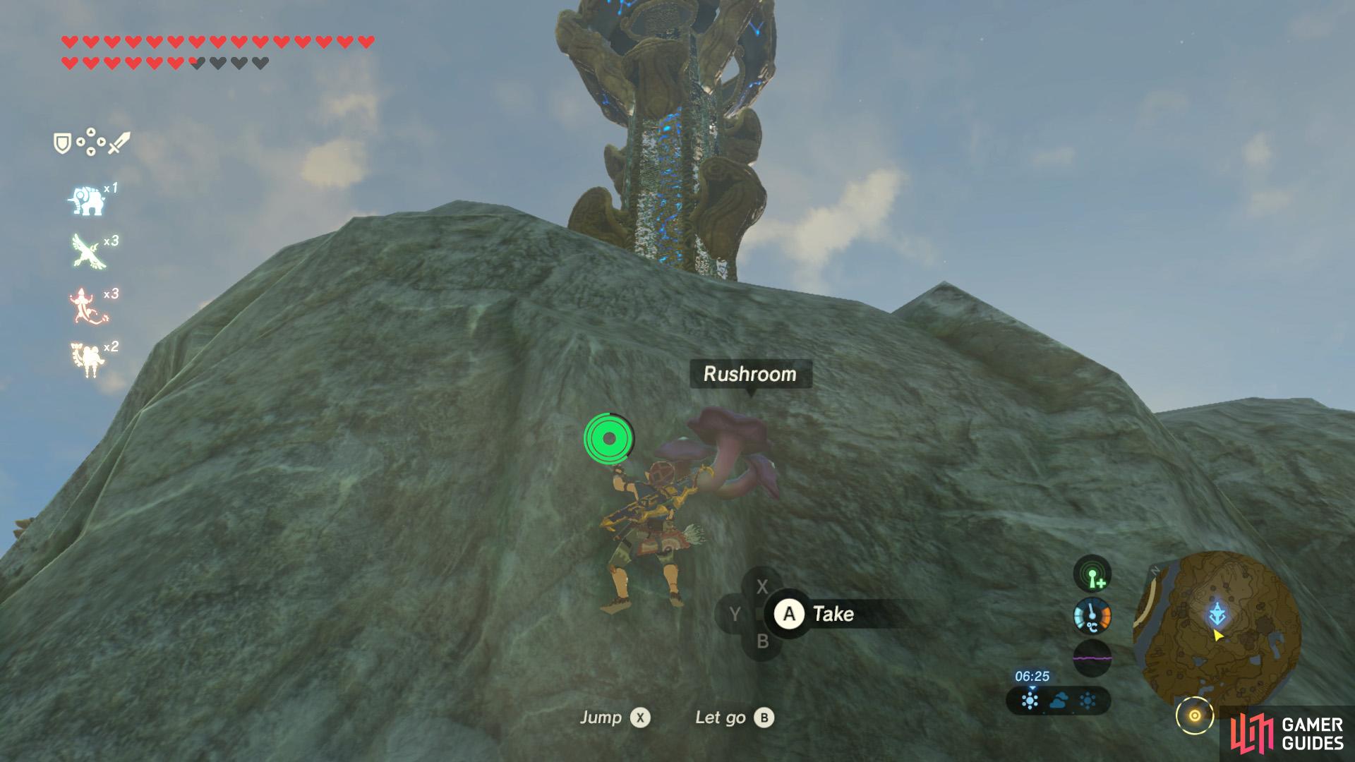 You can fast-travel to the tower, then glide down the mountain, before climbing back up.