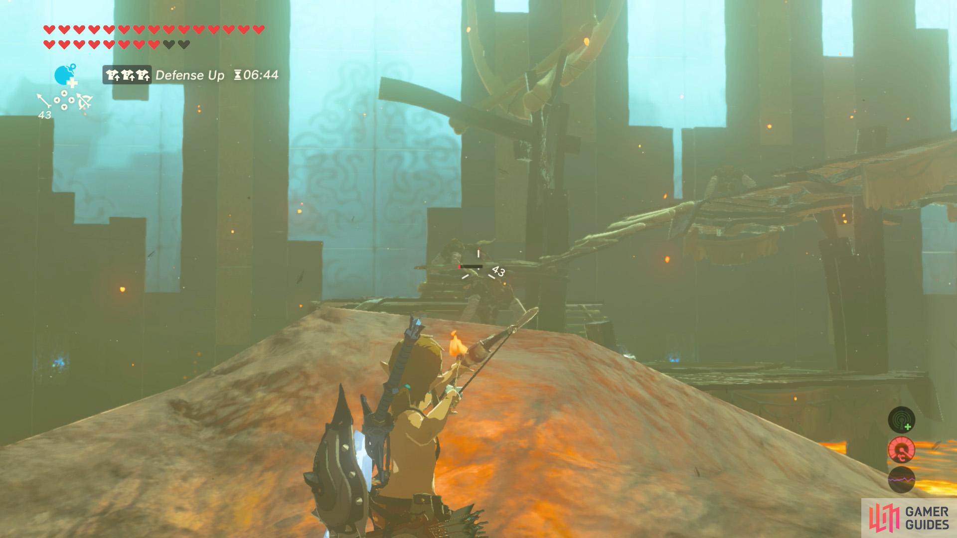 If you have plenty of arrows, snipe the first Moblin to clear some space.
