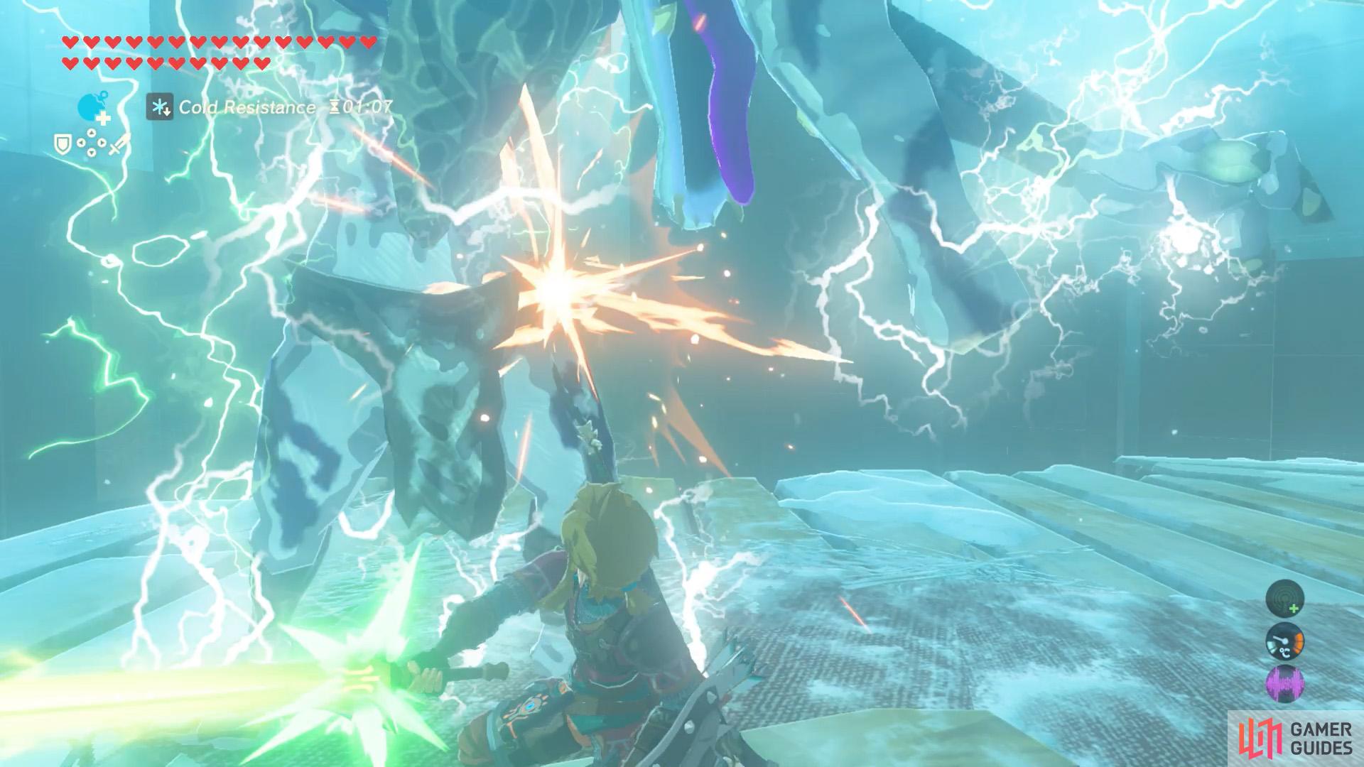 Disarm the Silver Moblin with the Thunderblade or Shock Arrows.