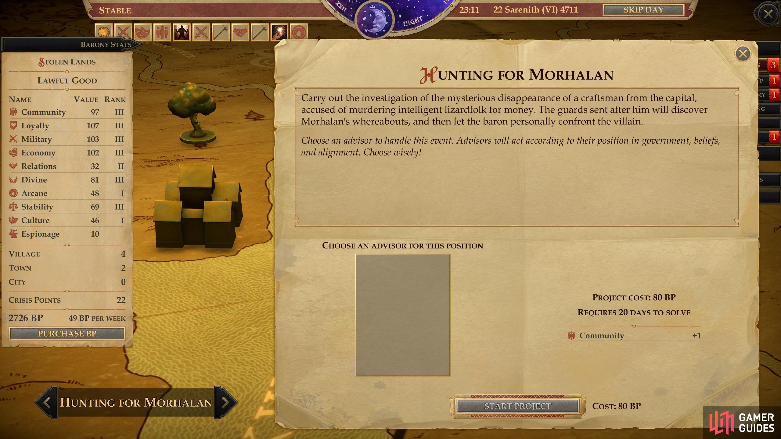 Morhalan is able to escape justice, forcing you to hunt him down via the "Hunting for Morhalan" project.