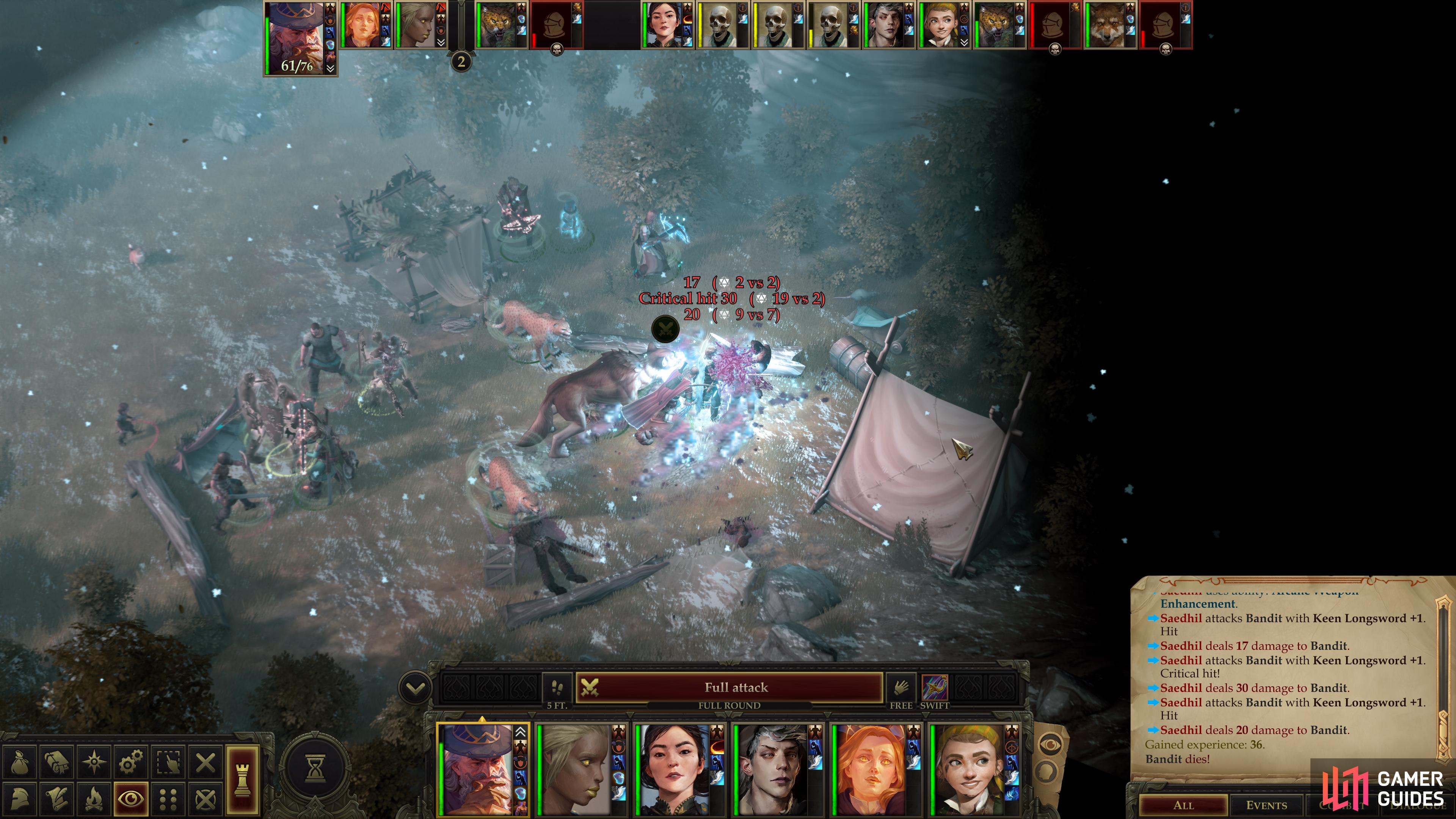 Failing a dialog check will provoke the bandits, but you can also opt to settle things with violence.