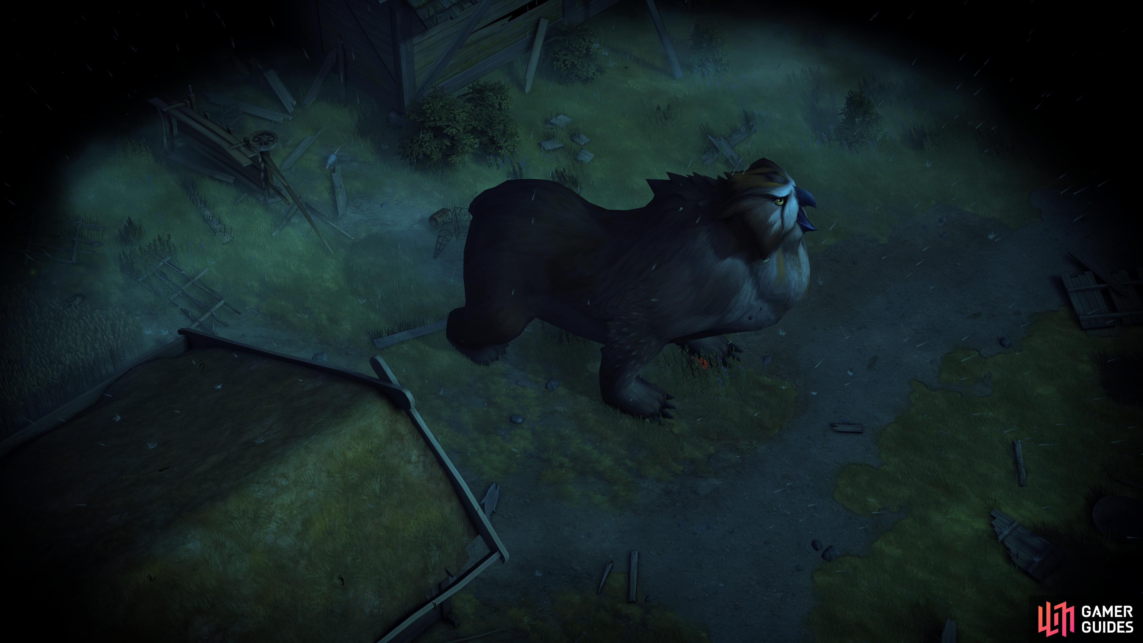 A massive owlbear will appear after you secure the throne room.