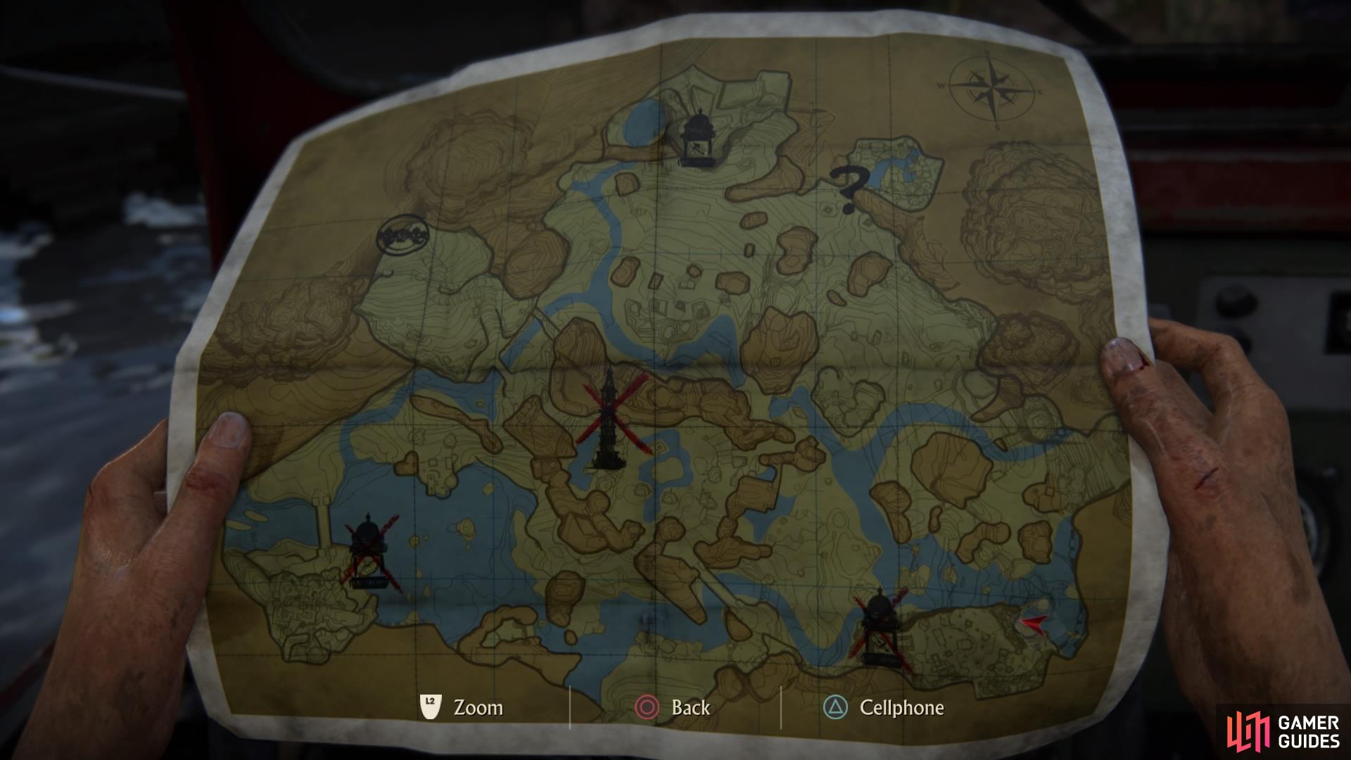 Shiva's axe is located at the top of the map
