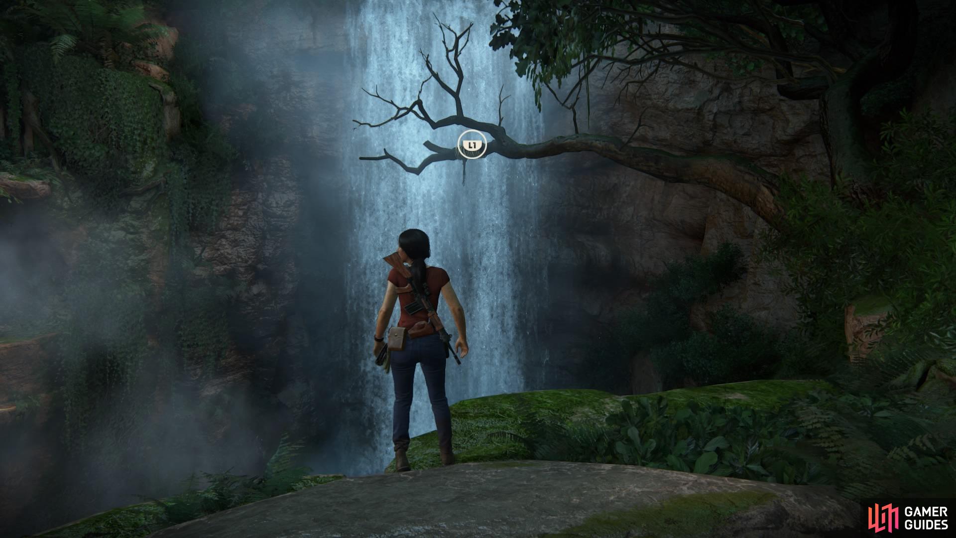 There are multiple rope swing prompts throughout the ascent
