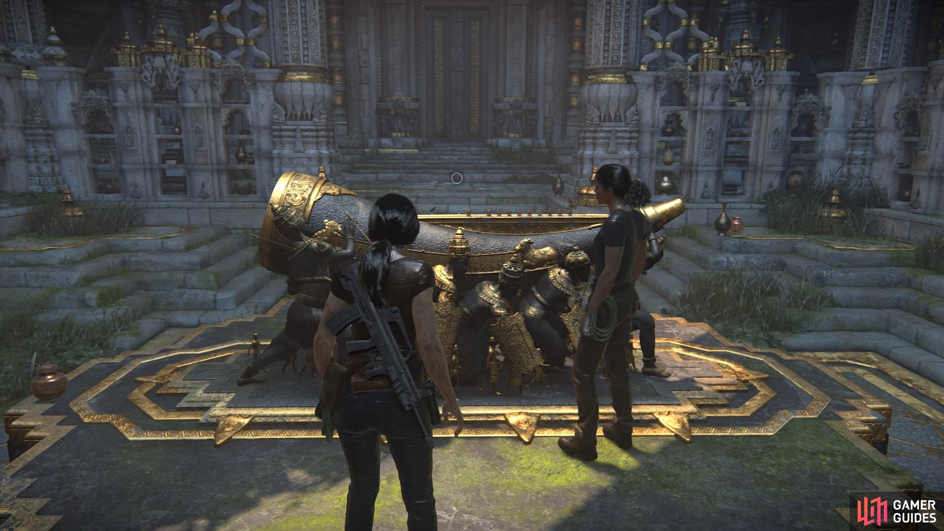 Inspect the alter to activate the cutscene