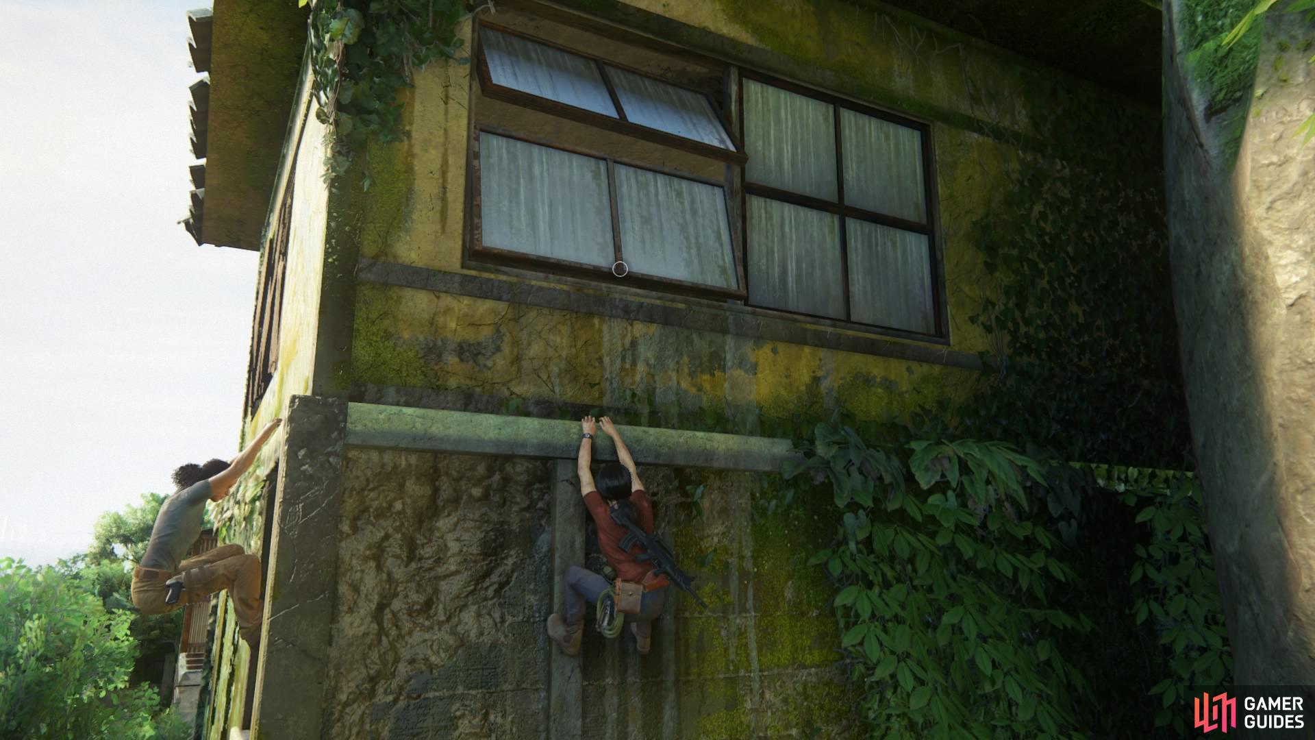 Swing over to the window and climb through