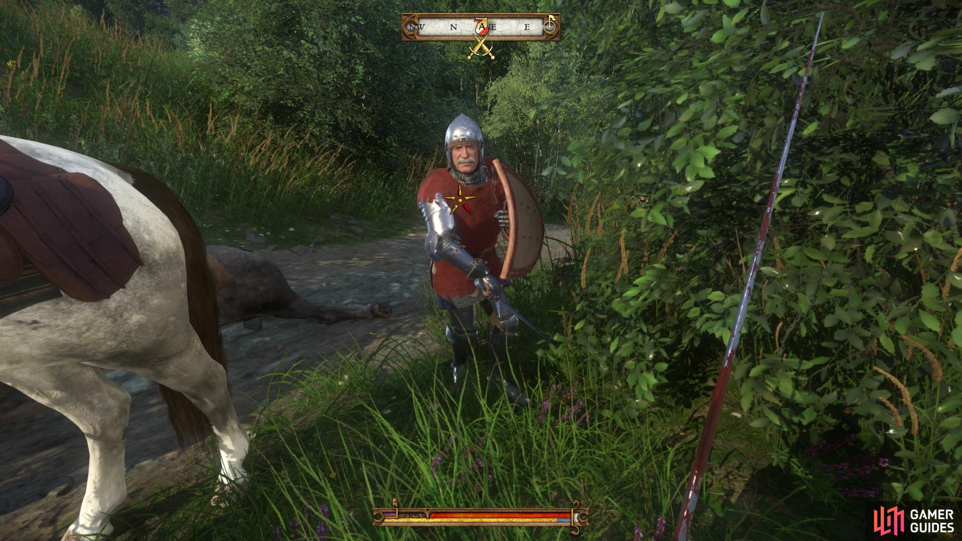 Defeating the knight in combat is by far the most entertaining option.