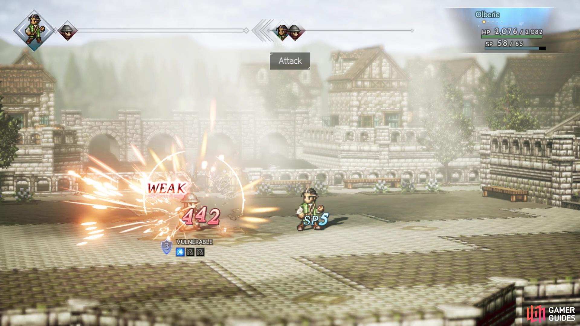 Olberic has an easier time in this duel