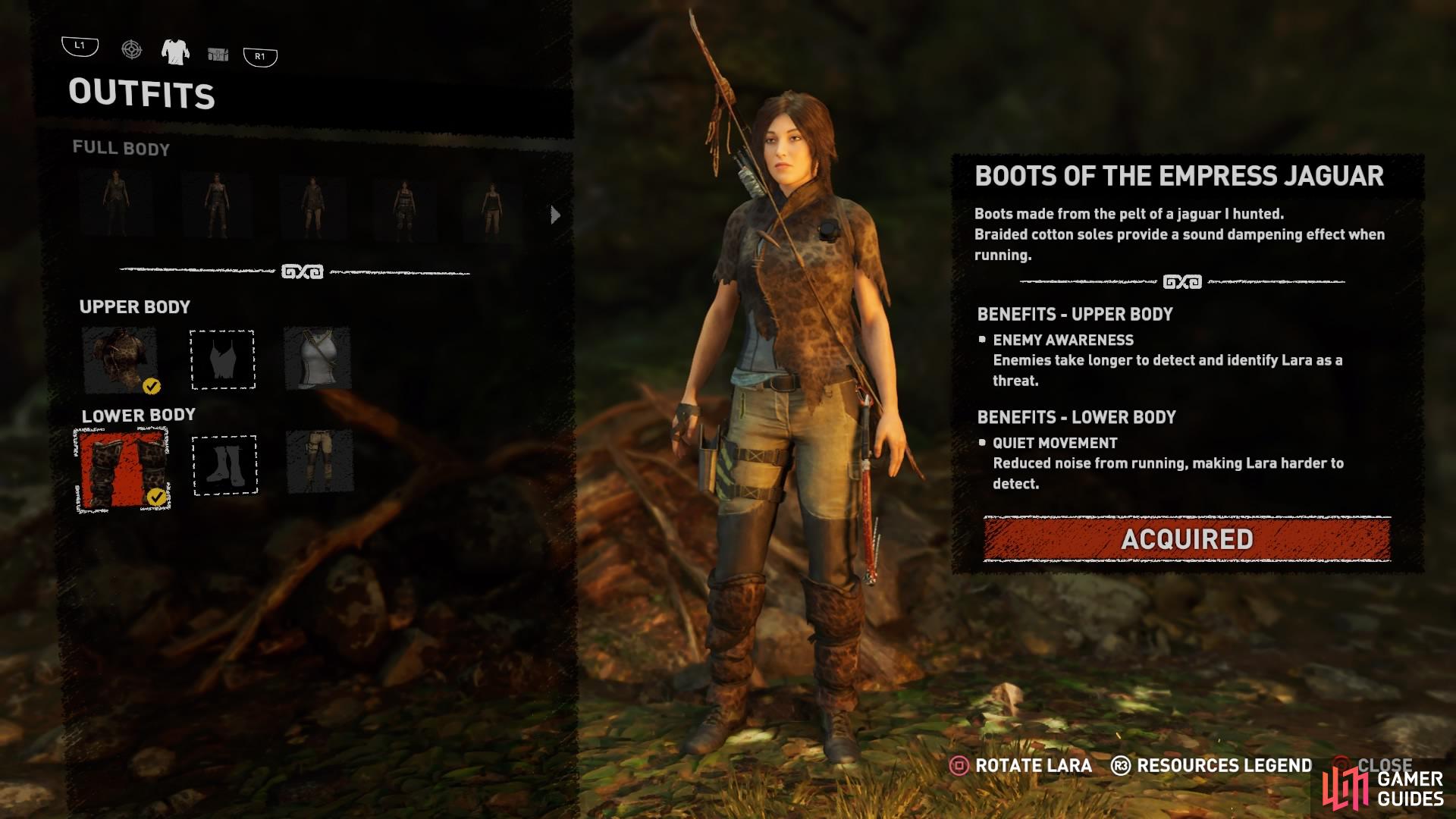 Customise Lara's outfit