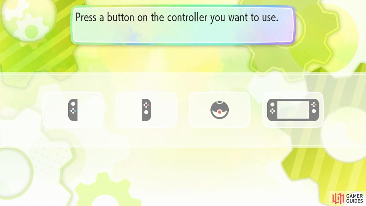 Before you can choose a Pokémon, you'll be choosing a control scheme!
