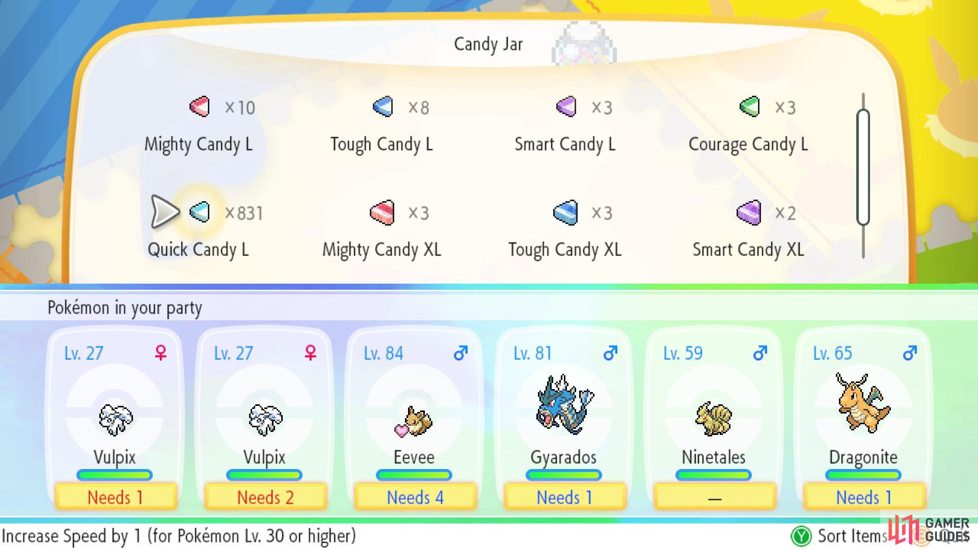 Standard candy be used on any Pokémon (ignoring Level and AV restrictions).