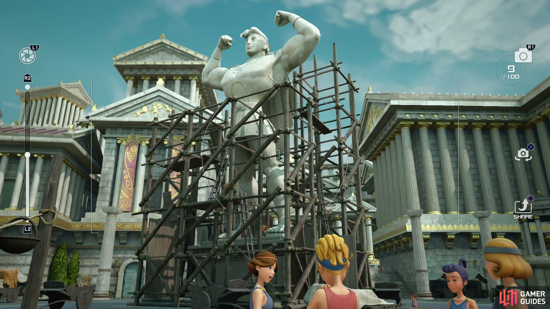 Snap a photo of the Hercules statue to complete a Photo Mission.