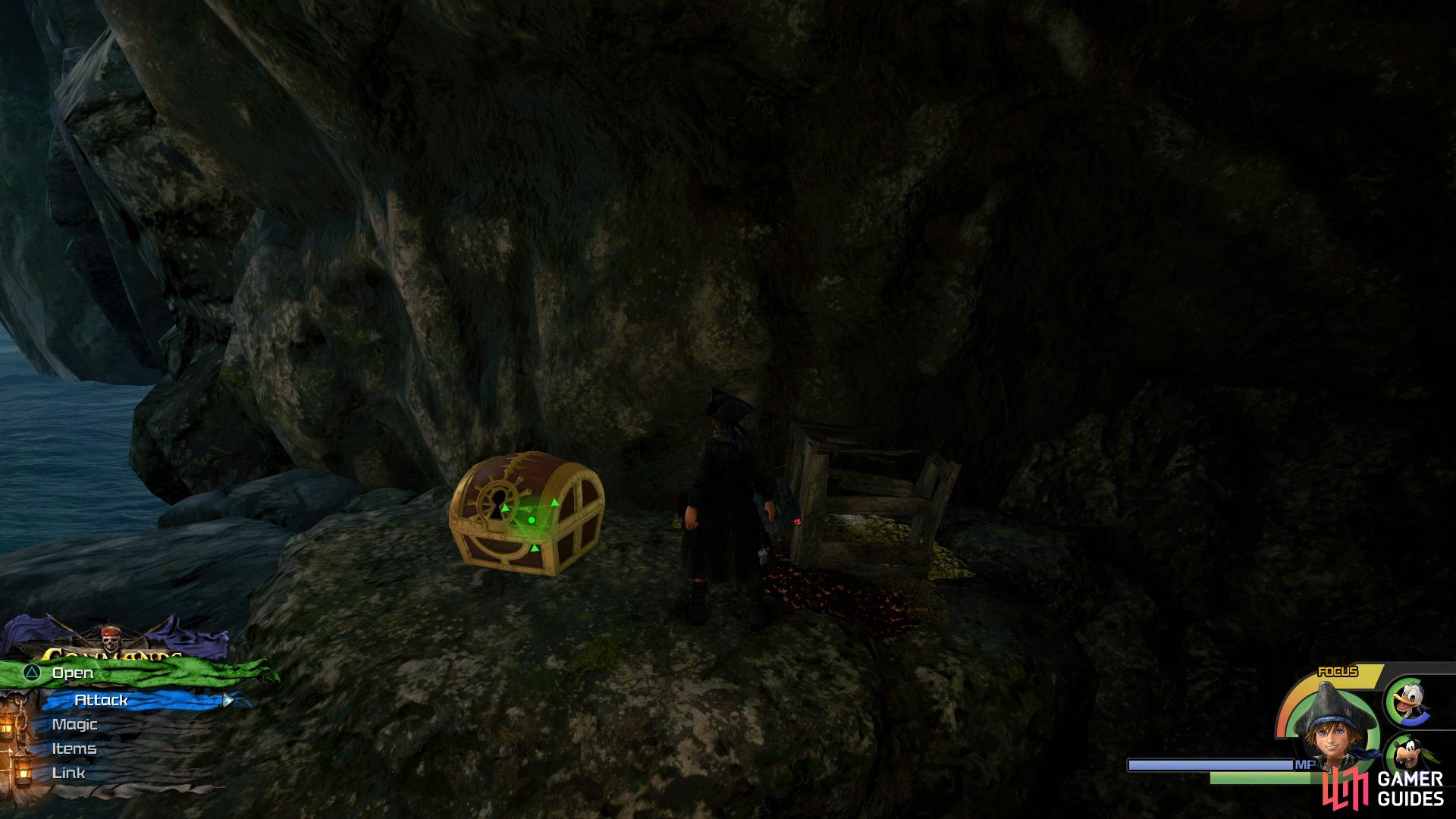 Head to the end of the cave to find this chest.