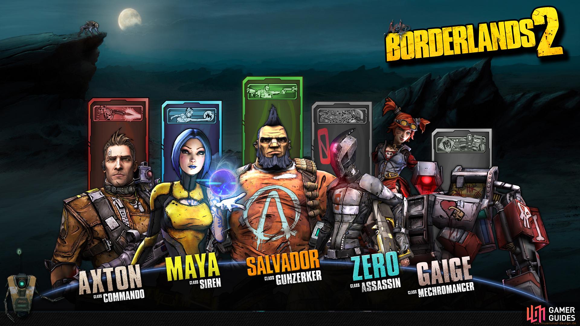 The characters of Borderlands 2.