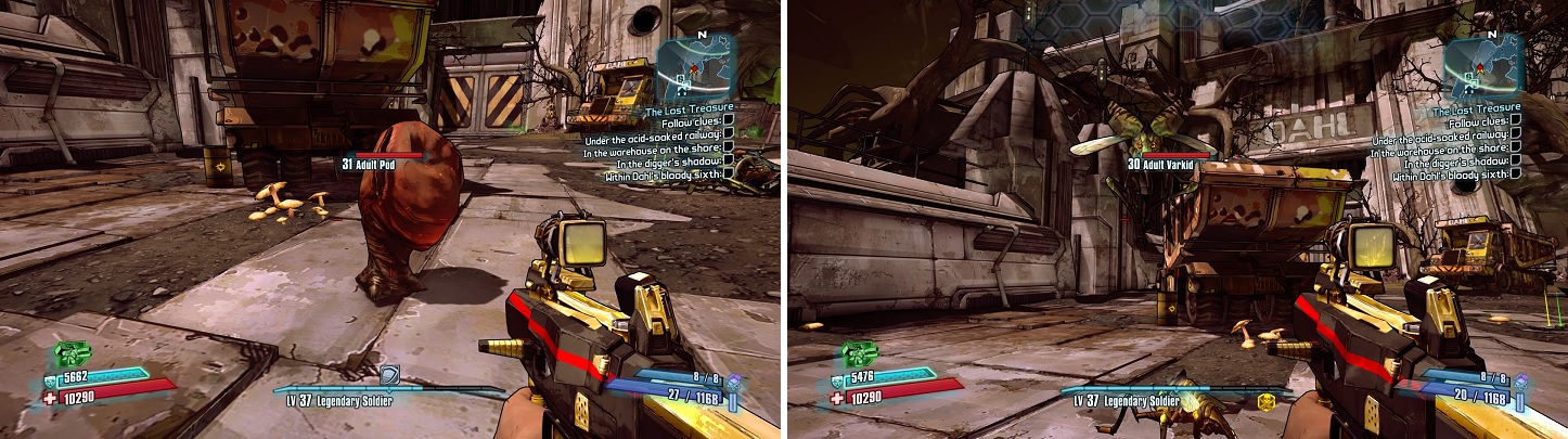 When Varkids go into their pods (left), they will come out at full health and much stronger than before (right).