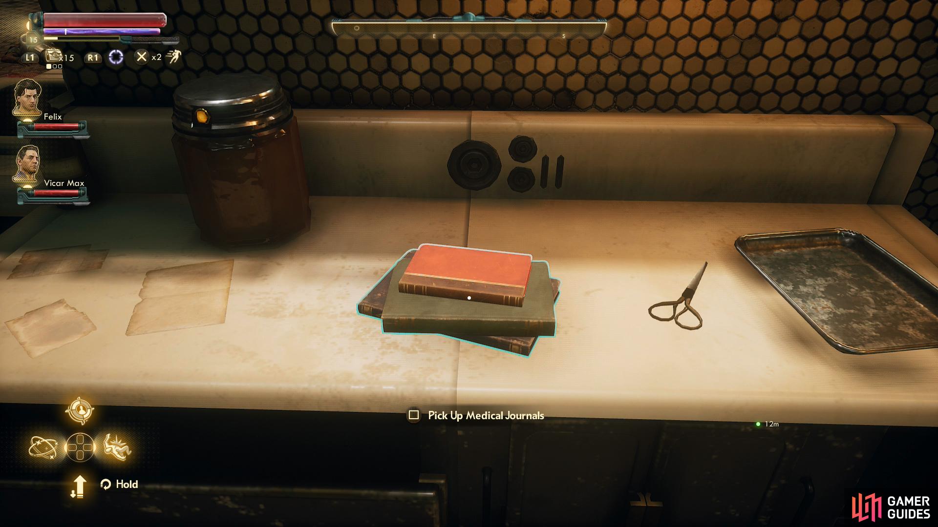 While there's not much of note to loot in the lab you can find some Medical Journals to decorate the Unreliable with.
