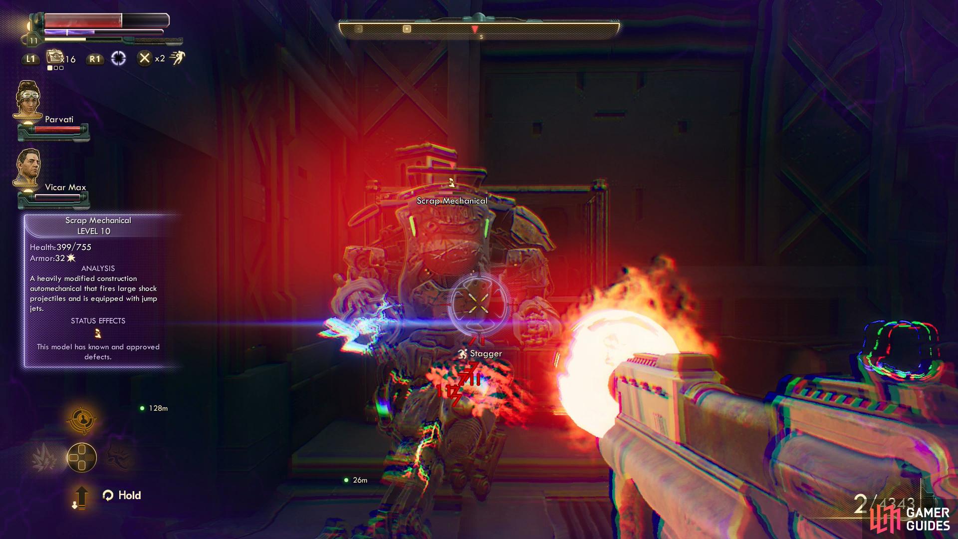In the hidden hangar you'll need to kill some outlaws and their pet mech.