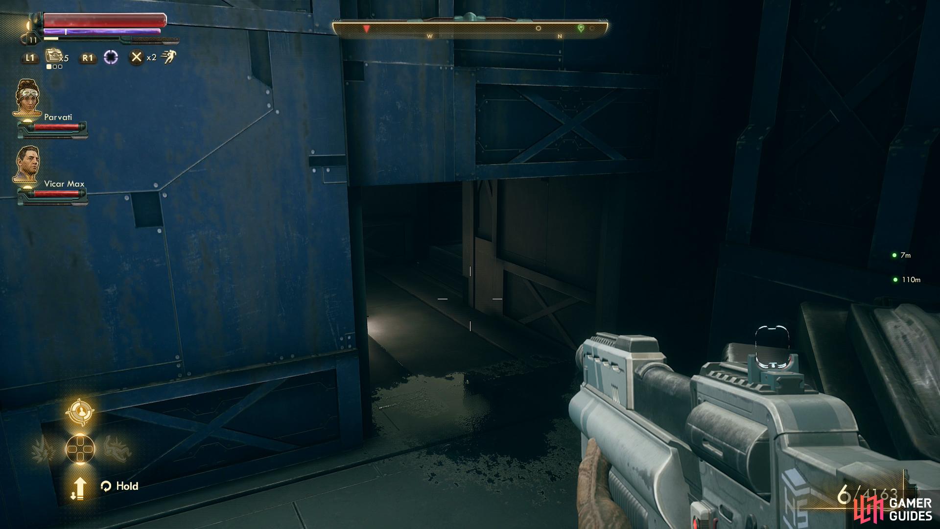 A secret passage in the Rest-N-Go complex will lead to the back of the Sick Bay.