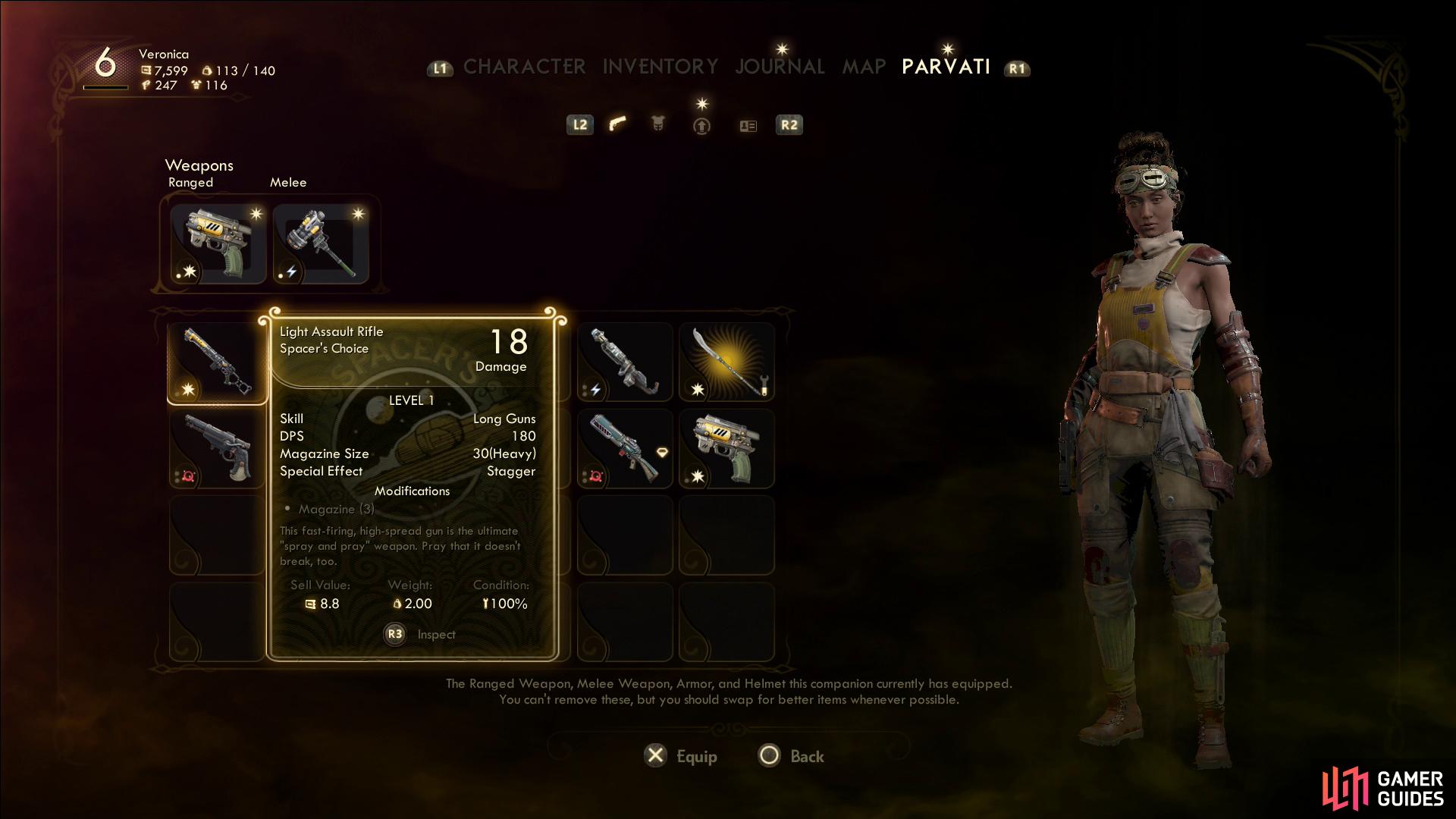 You can equip companions with arms and armor
