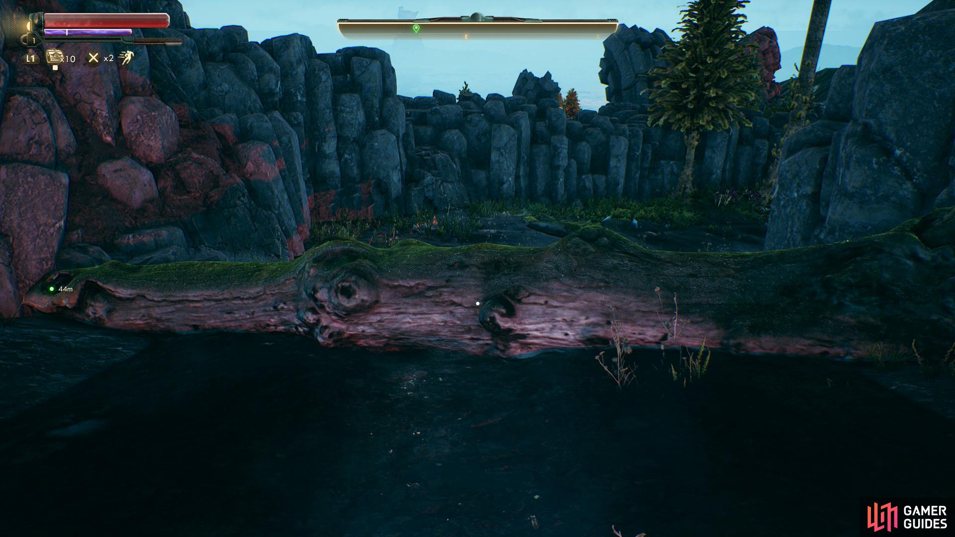 Jump over one log