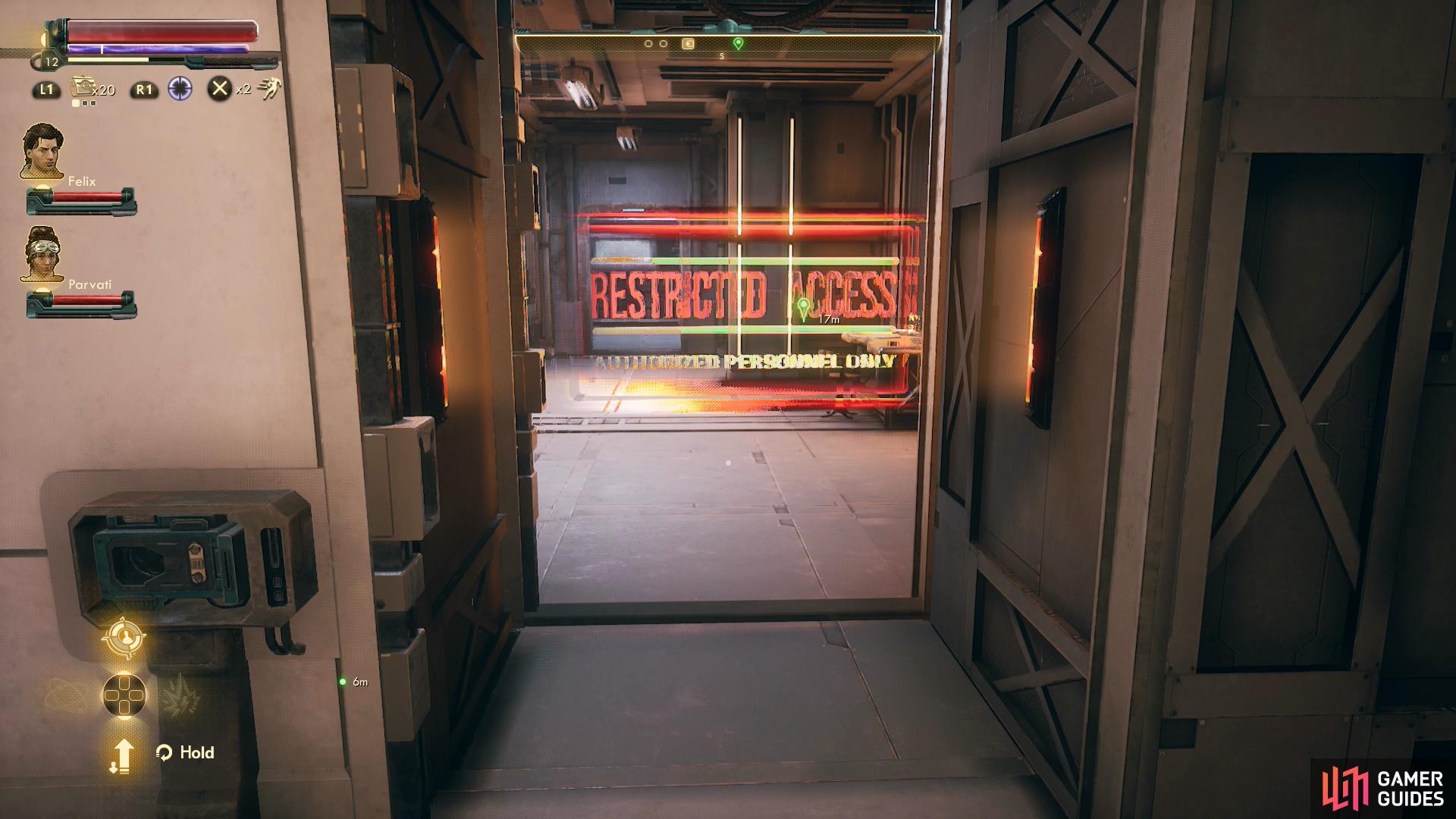 On Groundbreaker, enter a restricted area