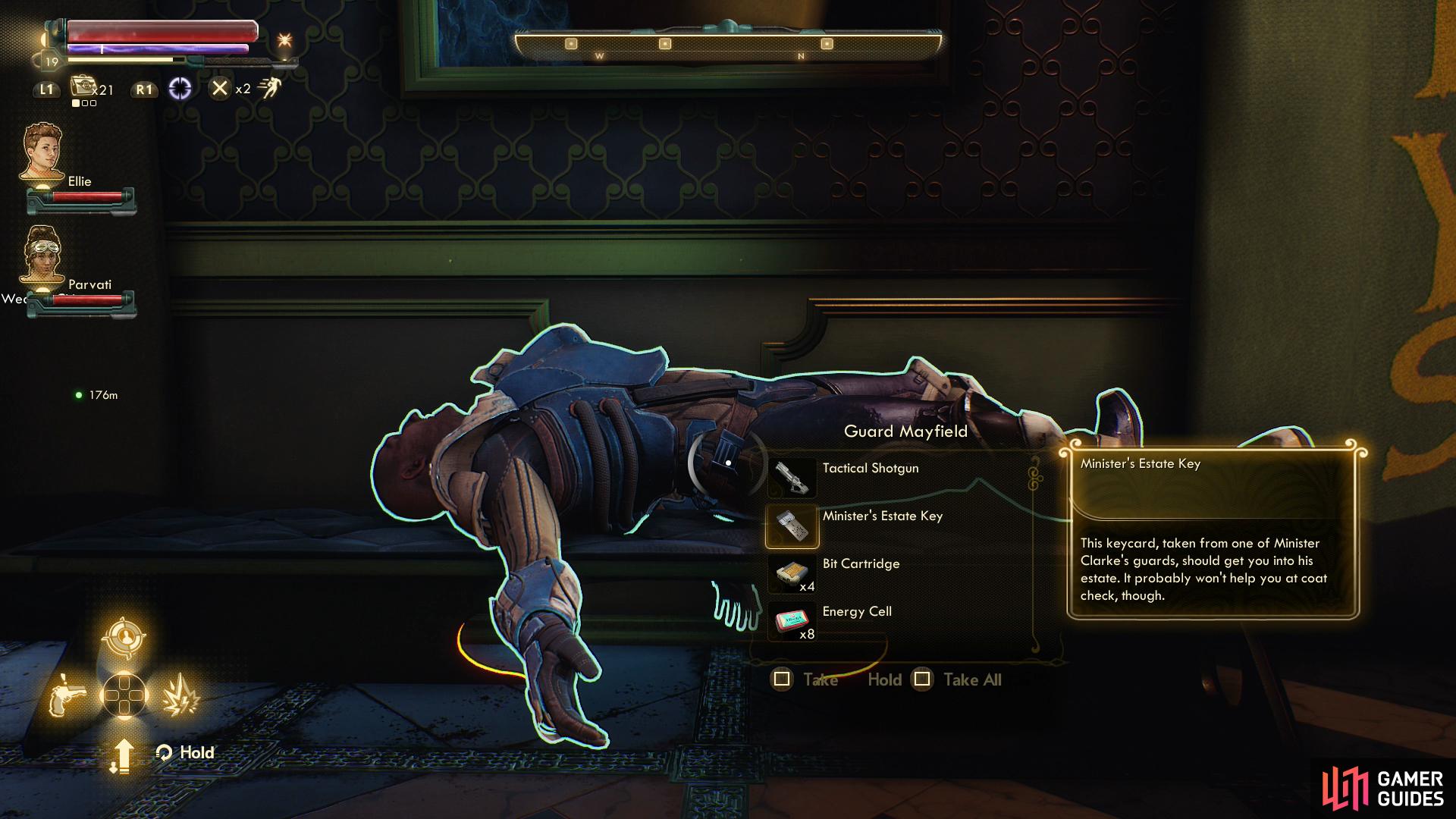 You can also get a guard drunk and steal his “Minster’s Estate Key”, which you’ll have no use for on the Board’s path.