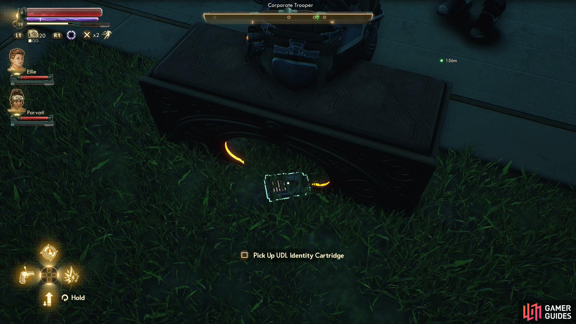 You can find a UDL ID Cartridge under a bench near the canal