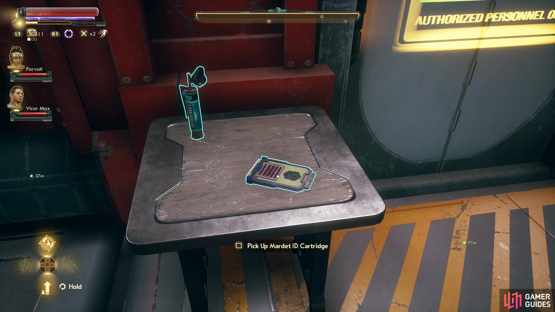 Securing a Mardet ID Cartridge will make it a breeze to explore the back of the Sick Bay, courtesy of your Holographic Shroud.